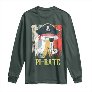 Funny Pi-rate Long Sleeve Shirt Pi Day Math Geek Pirate Lover TS02 Dark Forest Green Print Your Wear