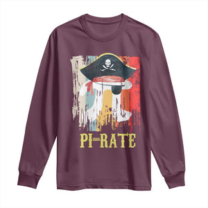 Funny Pi-rate Long Sleeve Shirt Pi Day Math Geek Pirate Lover TS02 Maroon Print Your Wear