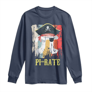 Funny Pi-rate Long Sleeve Shirt Pi Day Math Geek Pirate Lover TS02 Navy Print Your Wear