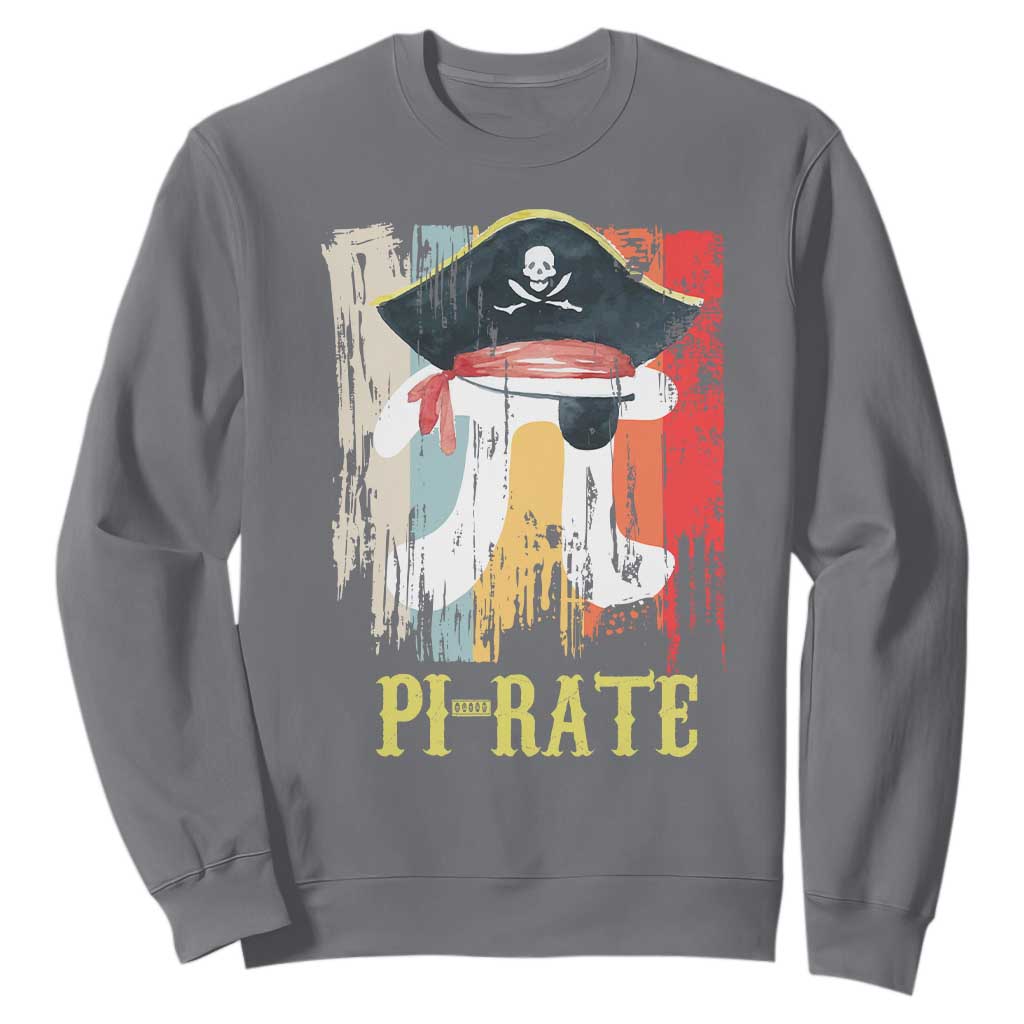 Funny Pi-rate Sweatshirt Pi Day Math Geek Pirate Lover TS02 Charcoal Print Your Wear
