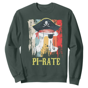 Funny Pi-rate Sweatshirt Pi Day Math Geek Pirate Lover TS02 Dark Forest Green Print Your Wear
