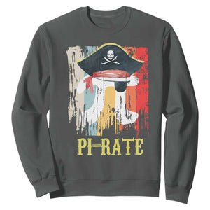 Funny Pi-rate Sweatshirt Pi Day Math Geek Pirate Lover TS02 Dark Heather Print Your Wear