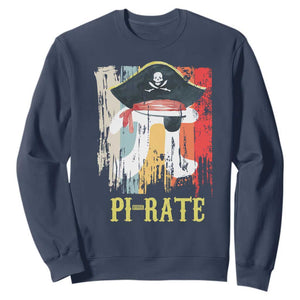 Funny Pi-rate Sweatshirt Pi Day Math Geek Pirate Lover TS02 Navy Print Your Wear