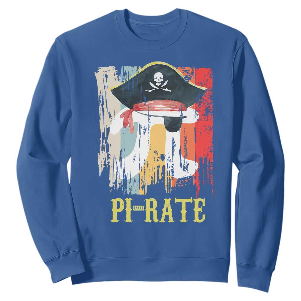 Funny Pi-rate Sweatshirt Pi Day Math Geek Pirate Lover TS02 Royal Blue Print Your Wear