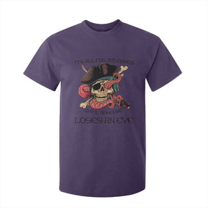 Funny Pirate T Shirt For Kid All Fun And Games Until Someone Loses an Eye TS02 Purple Print Your Wear