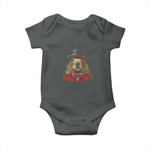 Cute Groundhog Baby Onesie Woodchuck Day Animal Lover TS02 Dark Heather Print Your Wear