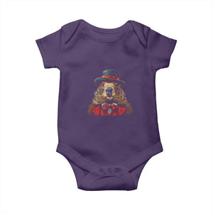 Cute Groundhog Baby Onesie Woodchuck Day Animal Lover TS02 Purple Print Your Wear