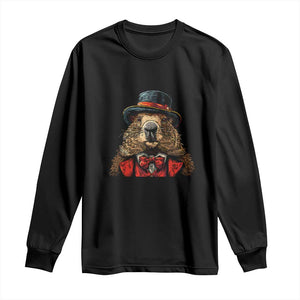 Cute Groundhog Long Sleeve Shirt Woodchuck Day Animal Lover TS02 Black Print Your Wear