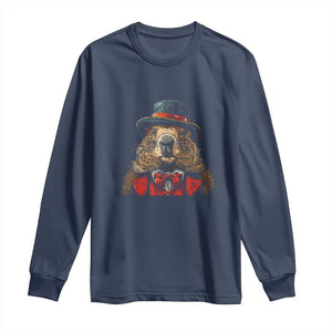 Cute Groundhog Long Sleeve Shirt Woodchuck Day Animal Lover TS02 Navy Print Your Wear