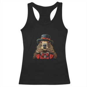 Cute Groundhog Racerback Tank Top Woodchuck Day Animal Lover TS02 Black Print Your Wear