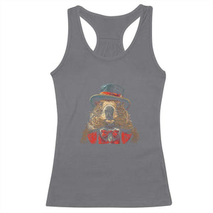 Cute Groundhog Racerback Tank Top Woodchuck Day Animal Lover TS02 Charcoal Print Your Wear