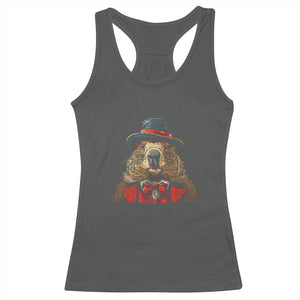 Cute Groundhog Racerback Tank Top Woodchuck Day Animal Lover TS02 Dark Heather Print Your Wear