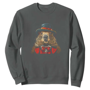 Cute Groundhog Sweatshirt Woodchuck Day Animal Lover TS02 Dark Heather Print Your Wear