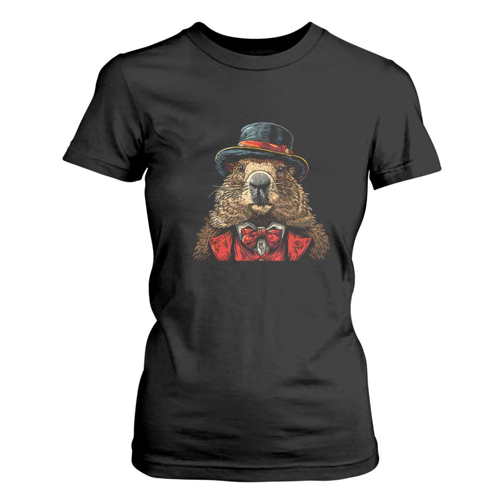 Cute Groundhog T Shirt For Women Woodchuck Day Animal Lover TS02 Black Print Your Wear