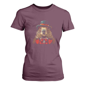 Cute Groundhog T Shirt For Women Woodchuck Day Animal Lover TS02 Maroon Print Your Wear