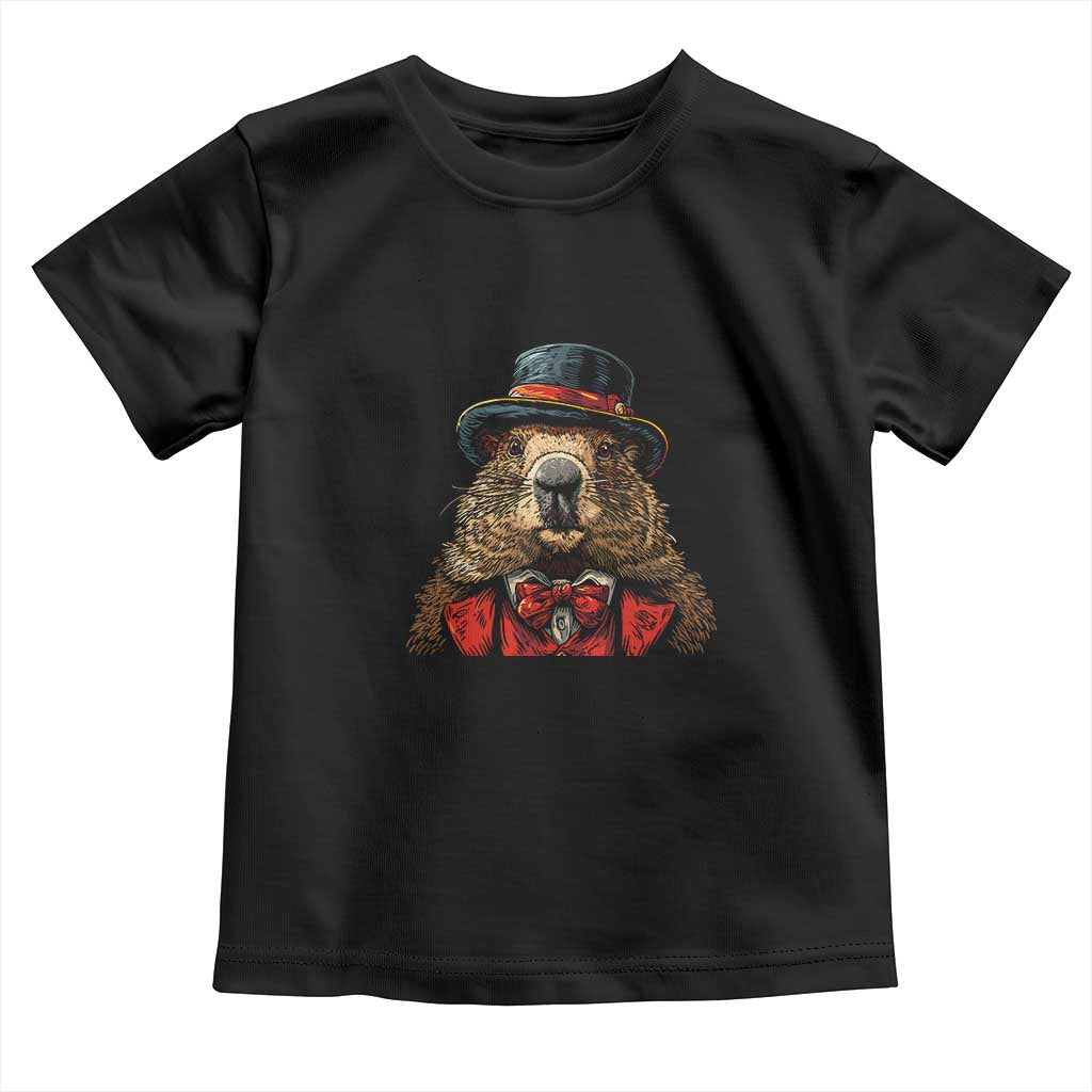 Cute Groundhog Toddler T Shirt Woodchuck Day Animal Lover TS02 Black Print Your Wear