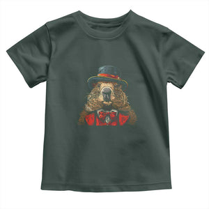 Cute Groundhog Toddler T Shirt Woodchuck Day Animal Lover TS02 Dark Forest Green Print Your Wear