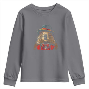 Cute Groundhog Youth Sweatshirt Woodchuck Day Animal Lover TS02 Charcoal Print Your Wear