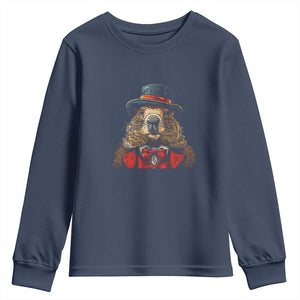 Cute Groundhog Youth Sweatshirt Woodchuck Day Animal Lover TS02 Navy Print Your Wear