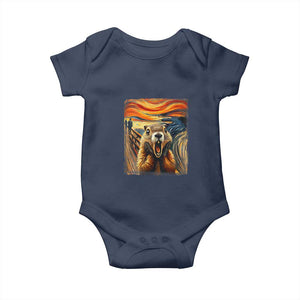 Funny Scream Groundhog Baby Onesie Woddchuck Day TS02 Navy Print Your Wear