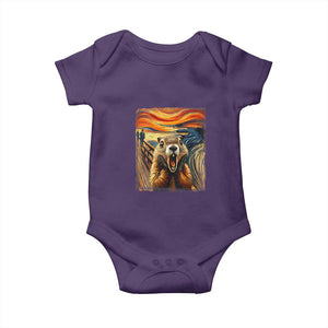 Funny Scream Groundhog Baby Onesie Woddchuck Day TS02 Purple Print Your Wear