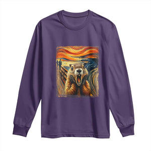 Funny Scream Groundhog Long Sleeve Shirt Woddchuck Day TS02 Purple Print Your Wear