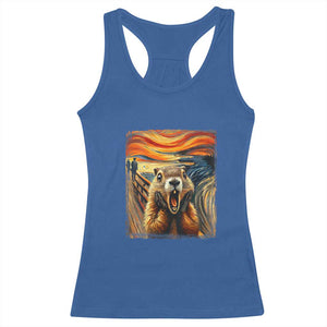 Funny Scream Groundhog Racerback Tank Top Woddchuck Day TS02 Royal Blue Print Your Wear