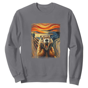 Funny Scream Groundhog Sweatshirt Woddchuck Day TS02 Charcoal Print Your Wear