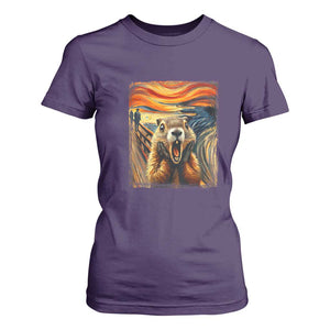 Funny Scream Groundhog T Shirt For Women Woddchuck Day TS02 Purple Print Your Wear