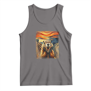 Funny Scream Groundhog Tank Top Woddchuck Day TS02 Deep Heather Print Your Wear