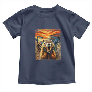 Funny Scream Groundhog Toddler T Shirt Woddchuck Day TS02 Navy Print Your Wear