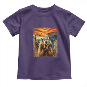 Funny Scream Groundhog Toddler T Shirt Woddchuck Day TS02 Purple Print Your Wear