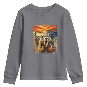 Funny Scream Groundhog Youth Sweatshirt Woddchuck Day TS02 Charcoal Print Your Wear