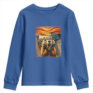 Funny Scream Groundhog Youth Sweatshirt Woddchuck Day TS02 Royal Blue Print Your Wear