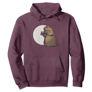 Groundhog Shadow Meteorlogy Hoodie Woodchuck Puppet Funny Gift TS02 Maroon Print Your Wear