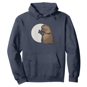 Groundhog Shadow Meteorlogy Hoodie Woodchuck Puppet Funny Gift TS02 Navy Print Your Wear