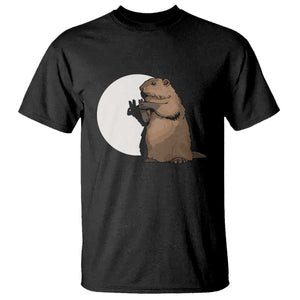 Groundhog Shadow Meteorlogy T Shirt Woodchuck Puppet Funny Gift TS02 Black Print Your Wear