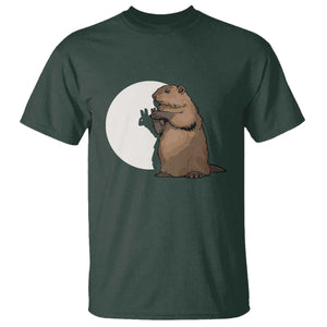 Groundhog Shadow Meteorlogy T Shirt Woodchuck Puppet Funny Gift TS02 Dark Forest Green Print Your Wear