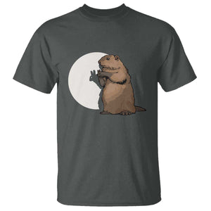 Groundhog Shadow Meteorlogy T Shirt Woodchuck Puppet Funny Gift TS02 Dark Heather Print Your Wear