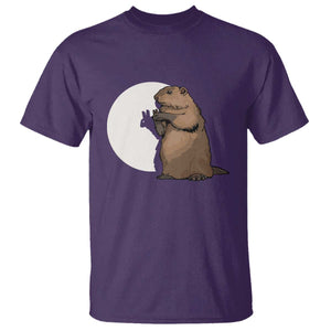 Groundhog Shadow Meteorlogy T Shirt Woodchuck Puppet Funny Gift TS02 Purple Print Your Wear