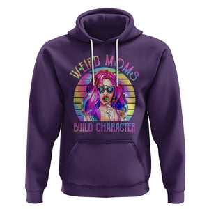 Weird Moms Build Character Hoodie Cool Mom Tie Dye Hippie Mother's Day TS02 Purple Printyourwear