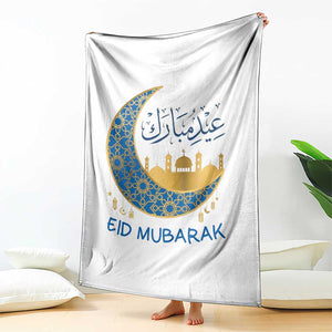 Eid Mubarak Crescent Moon Mosque Throw Blanket Arabic Calligraphy Islamic Celebration Gift TS02 Print Your Wear
