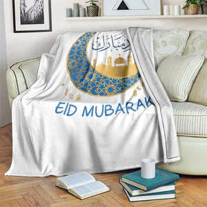 Eid Mubarak Crescent Moon Mosque Throw Blanket Arabic Calligraphy Islamic Celebration Gift TS02 Print Your Wear