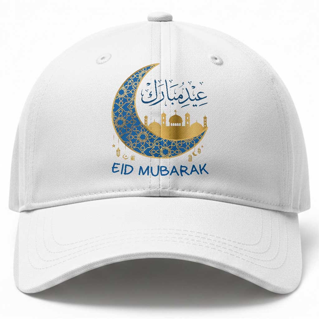 Eid Mubarak Crescent Moon Mosque Baseball Cap Arabic Calligraphy Islamic Celebration Gift TS02 Print Your Wear