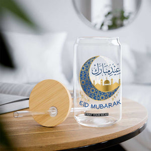 Eid Mubarak Crescent Moon Mosque Glass Can Arabic Calligraphy Islamic Celebration Gift TS02 Print Your Wear