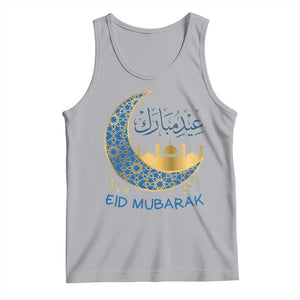 Eid Mubarak Crescent Moon Mosque Tank Top Arabic Calligraphy Islamic Celebration Gift TS02 Athletic Heather Print Your Wear