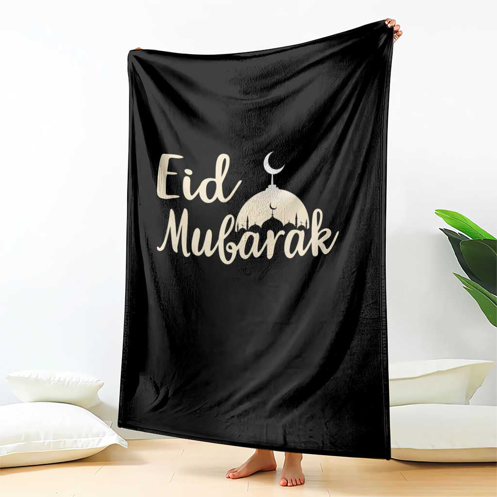 Eid Mubarak Mosque Silhouette Throw Blanket Islamic Holiday Celebration TS02 Print Your Wear