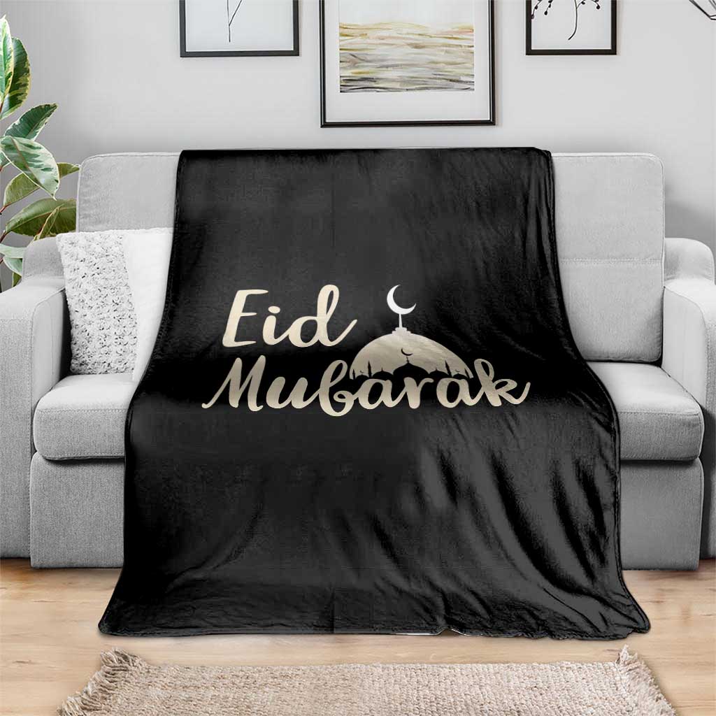 Eid Mubarak Mosque Silhouette Throw Blanket Islamic Holiday Celebration TS02 Print Your Wear