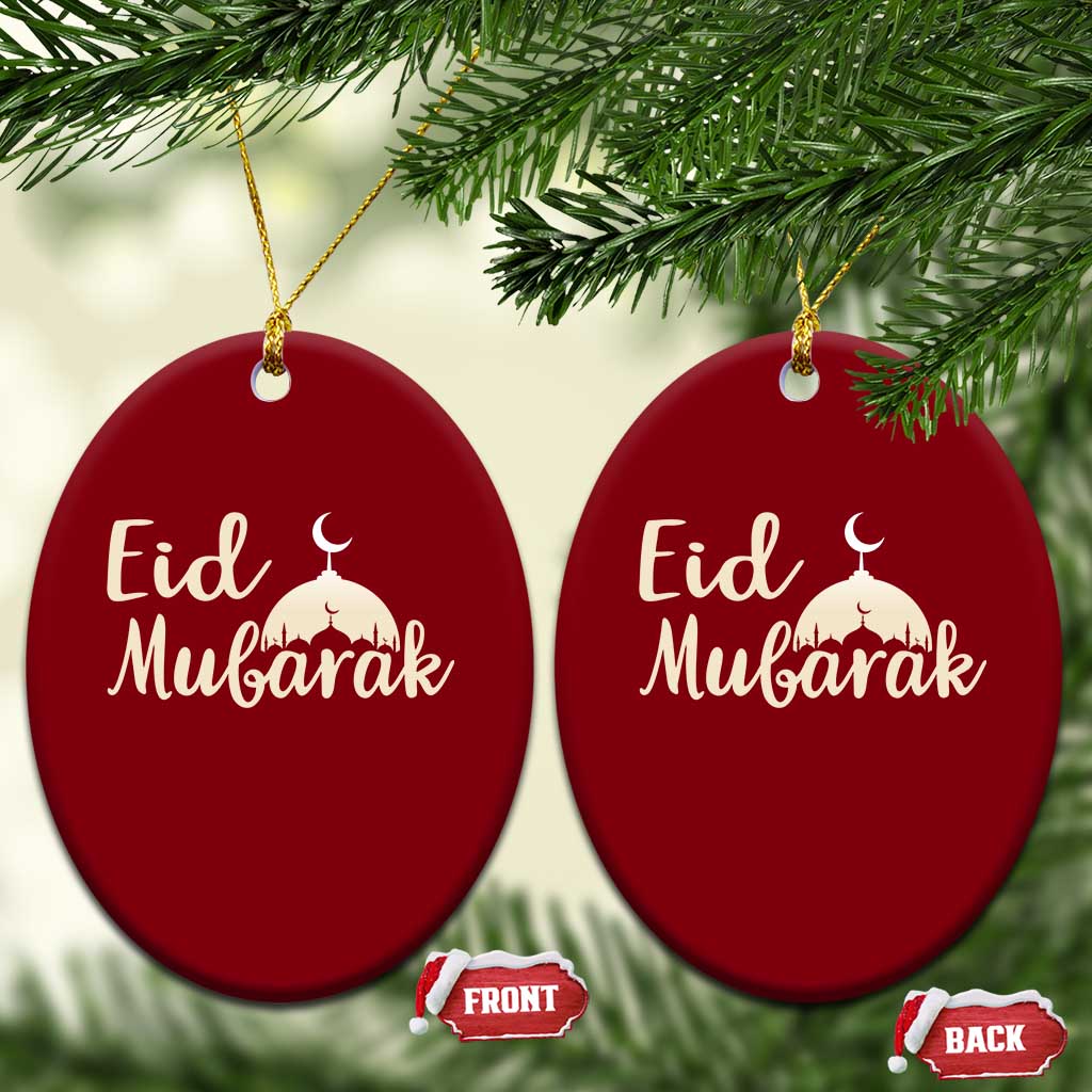 Eid Mubarak Mosque Silhouette Ceramic Ornament Islamic Holiday Celebration TS02 Print Your Wear