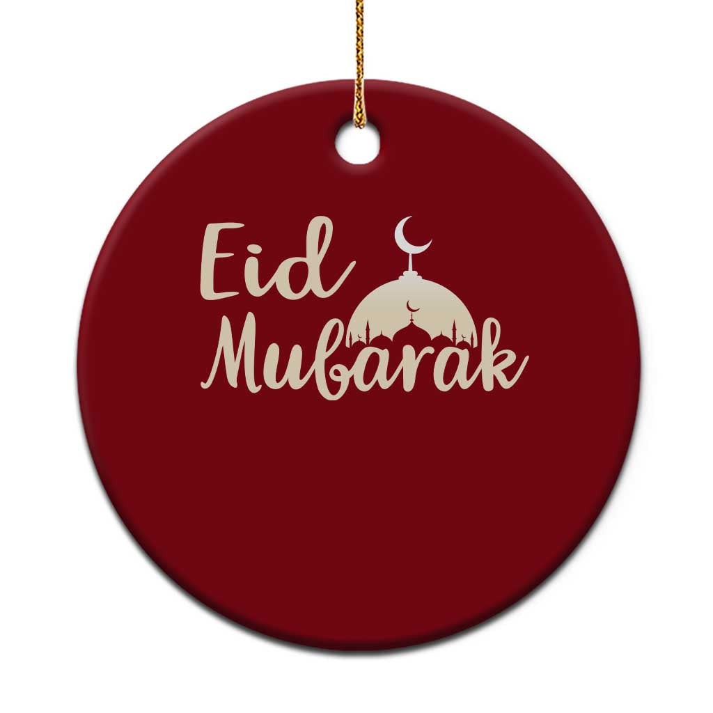 Eid Mubarak Mosque Silhouette Ceramic Ornament Islamic Holiday Celebration TS02 1pc Red Print Your Wear